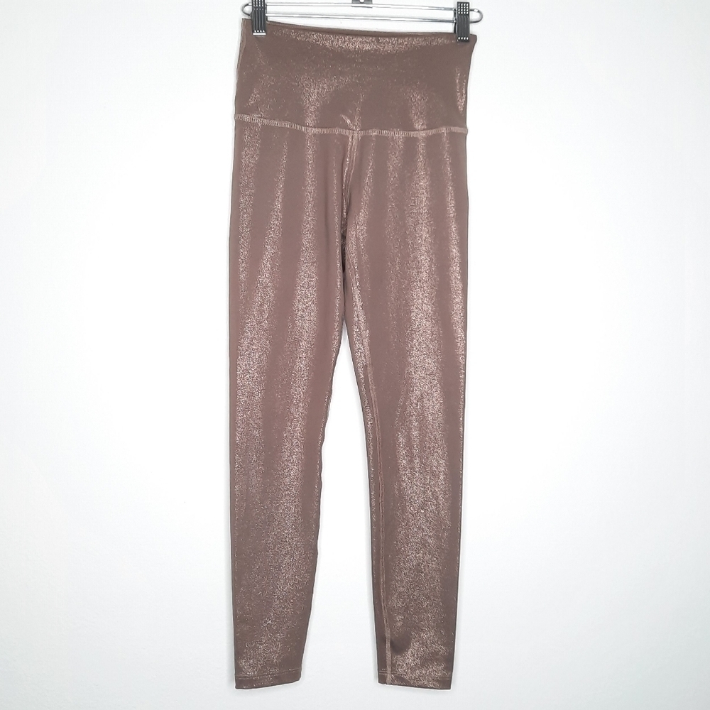 Beyond Yoga Metallic Mocha Gold Twinkle High Waist Leggings XS